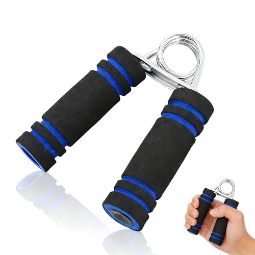 Image of Hand Grip Strengthener, Portable Metal Forearm Trainer, Foam Handle Exerciser, Hand Wrist Equipment Forearm and Finger Strength Exercise Equipment for Fitness Kids Elderly (Blue)