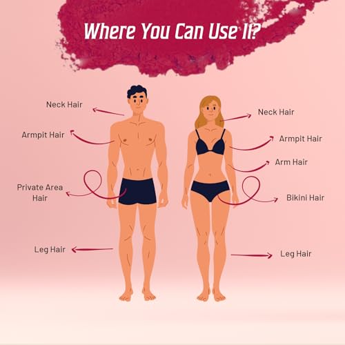 Image of VLOVEU - Bikini Wax Powder For Women - 5 Minutes Painless Herbal Wax Powder|Easy To Use At Home, No Chemicals - No Irritation, Bikini Wax For Women And Girls (120G) (Beetroot, Pack Of 1),