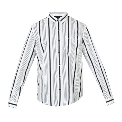Image of Spykar Men's Relaxed Fit N /A Half Sleeve Striped Casual Shirts