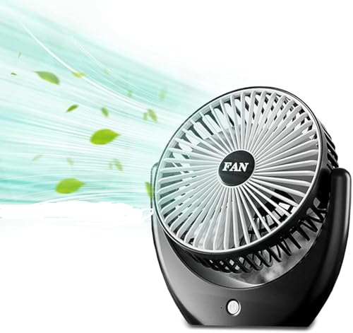 Image of 4000mAh High Speed ๐๐๐๐ก๐๐ซ๐ ๐๐๐๐ฅ๐ Table Fan for Home, ๐๐ฌ๐๐ข๐ฅ๐ฅ๐๐ญ๐ข๐ง๐ ๐๐๐ง with ๐๐๐ ๐๐ข๐ ๐ก๐ญ | ๐๐๐ ๐๐๐ซ๐ฌ๐จ๐ง๐๐ฅ Fan, ๐ ๐๐ฉ๐๐๐ (F0 - Black)