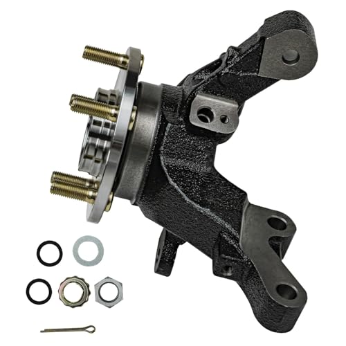 Image of Detroit Axle - Front Right Steering Knuckle for 2007-2012 Dodge Caliber, Passenger Side Steering Knuckle & Wheel Bearing Hub Assembly 2008 2009 2010 2011 Replacement
