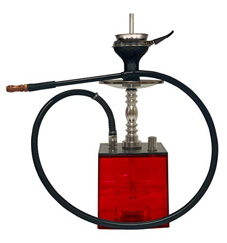 BOOSEY Premium Hookah Set with Modern Acrylic Cube Design | LED with Remote