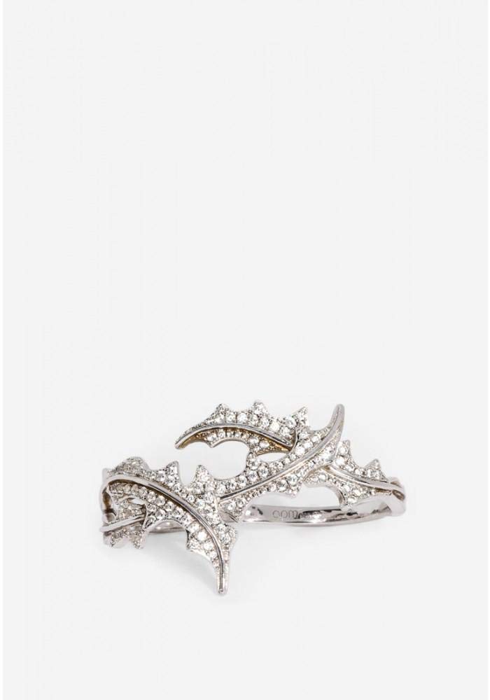 APM Monacodouble finger ring leaf design for women with CZ-A16484OX-56