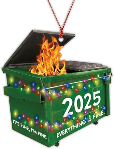 Dumpster Fire Christmas Ornaments 2026, Funny Holiday Decoration, Hanging Ornament,...