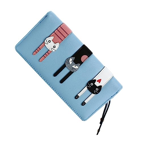Pu Cartoon Cat Purse for Women Compact Zip Wallet for Cash and Cards Cute Wallet for Everyday Use