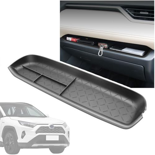 kenddeel Center Console Organizer Tray,Passenger Storage Organizer Mat,Glove Box Storage Organizer Tray Compatible with Toyota RAV4 2022 Accessories 2024-2019