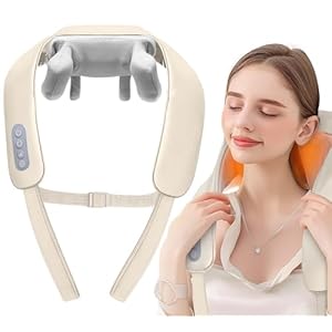 Neck Massager for Pain Relief Deep Tissue, Shoulder and Back Massager with Heat, 6D Rechargeable Shiatsu Neck and Back Massager, Gifts for Women Men Mom