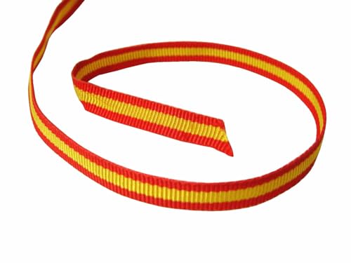 LOTE 5 METROS CINTA TELA LAZO GRUESA BANDERA ESPAÑOLA NACIONAL ESPAÑA ROJO AMARILLO MEDALLA PULSERA