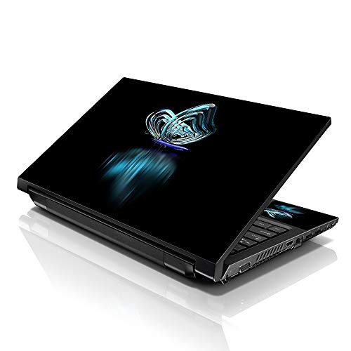 Image of LSS Laptop 17 17.3 Skin Cover with Colorful Neon Butterfly Color Pattern for HP Dell Lenovo Apple Asus Acer Compaq - Fits 16.5 inch 17 inch 17.3 inch 18.4 inch 19 inch (2 Wrist Pads Free)