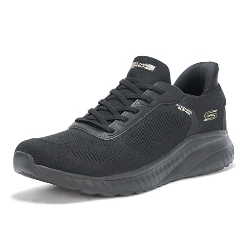 Skechers Bobs Squad Chaos Current Muse, Zapatillas Mujer, Black, 42 EU Ancho