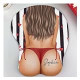 Big B*tt Funny & Naughty - Personalized Mouse Pad, Custom Name 3D Butt Mouse Pad with Wrist Support (4)