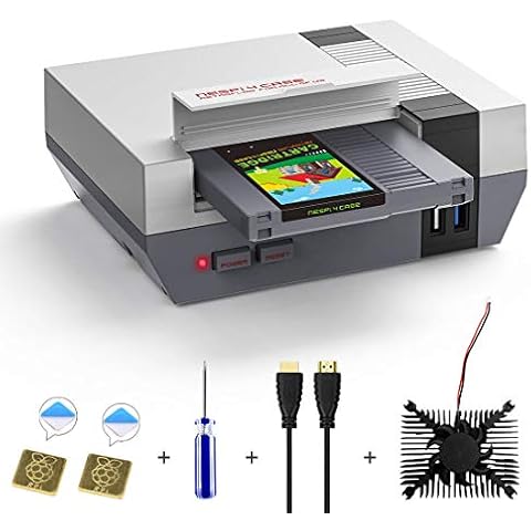 AKNES RETROFLAG NESPi 4 Case, Raspberry Pi 4 Case with SSD CASE, Cooling Fan, Heatsinks for Raspberry Pi 4 Model B Cover