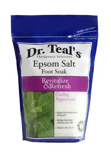 Dr. Teals Revitalize and Refresh Epsom Salt Foot Soak, Cooling Peppermint - 32 Ounce, 3 Pack     