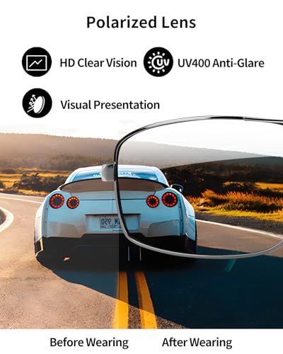 Night Vision Glasses for Men Women, Classic Fashion Pilot Style for Night Driving Anti Glare, Al-Mg Metal Frame3