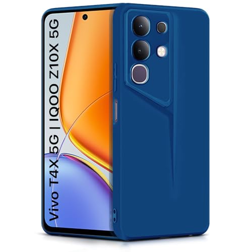 Image of WOW IMAGINE Slim Back Cover for Vivo T4x 5G | iQoo Z10x 5G | Vivo Y31 Pro 5G | Blade Series Ultra Case with Lightweight Design | Camera Protection | Soft Matte Silicone Flexible Mobile Case - Blue