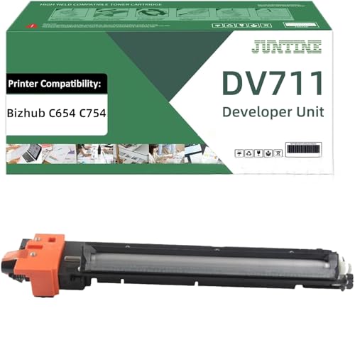 DV711 DV-711 Developer Unit Replacement for Konica Minolta DV711 A2X203D Developer Unit Compatible with Bizhub C654 C754 Printer 200,000 High Pages (Black-1Pack)