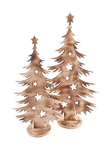 Weihnachtsdeko Holz Groß 26 Bergliebe Dekobäume im 2er Set modern Weihnachtsdekoration...