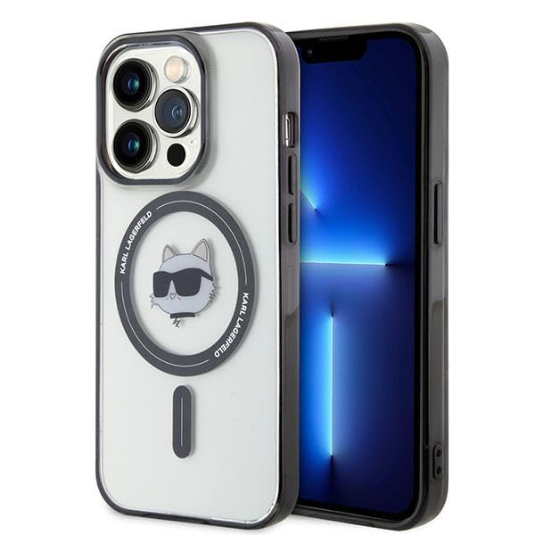 KARL LAGERFELD KLHMP15XHCHNOTK Coque pour iPhone 15 Pro Max 6,7" Coque Rigide Transparente Motif tĂŞte de Chouette IML