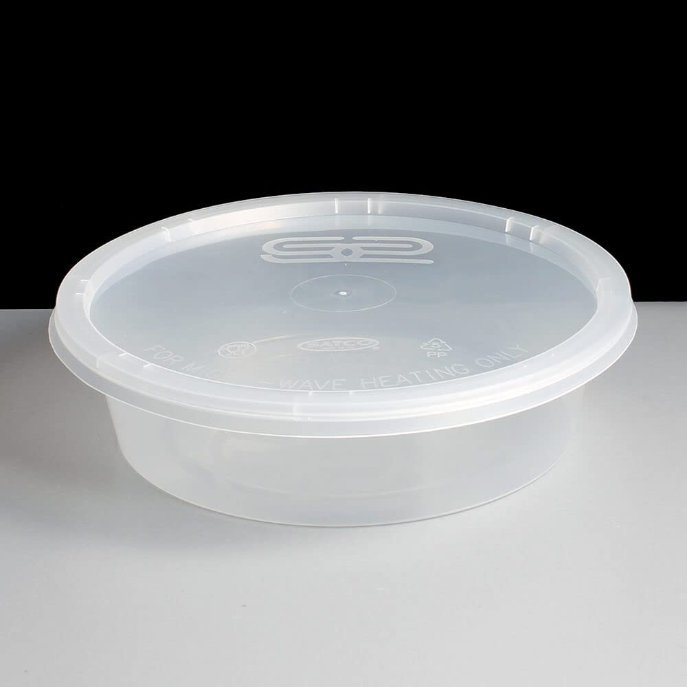 LEO - Plastic Food Containers with Lids | 10 Pack | 750ml Round | Microwavable & Freezer Safe | Dishwasher Safe | Stackable Design | Made in UK, Clear, Plastic