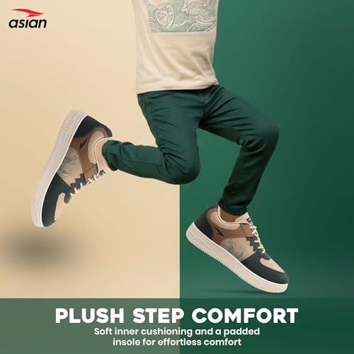 Image of ASIAN Men THUNDER-07 Stylish Casual Mid Top Sneaker and Trendy Shoes with Laces for Men & Boys, Perfect, College, Parties and Outings, Lightweight, Comfortable, and Durable for All-Day Use