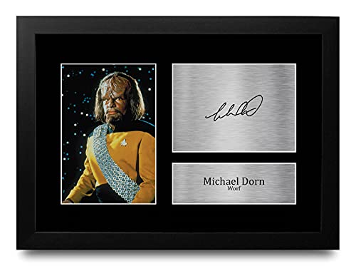 Cadeau Star Trek Worf photo Michael Dorn imprimé signé idée anniversaire fan