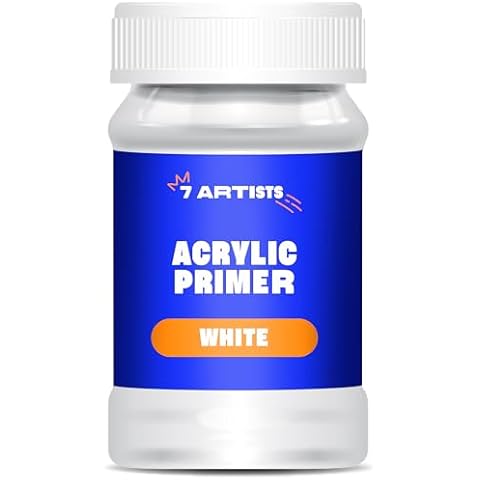 7 Artists White Acrylic Gesso Primer 100 ml Cover