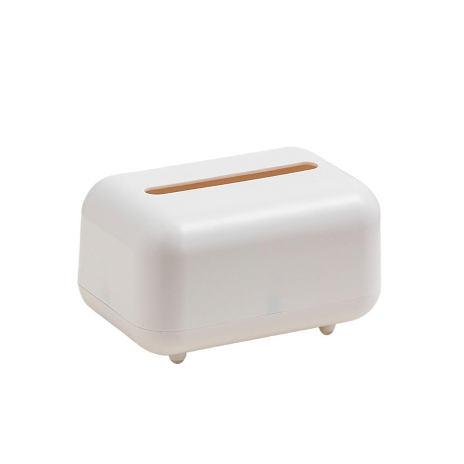 Household simple tissue box Plastic Living room dining room desktop dustproof wet paper towel storage box With cover and spring(WHITE)