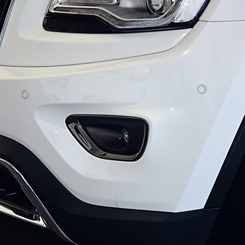 JeCar Front Fog Light Trim Cover Fog Lamp Bezel Exterior Accessories for Jeep Grand Cherokee 2014-2016, Black