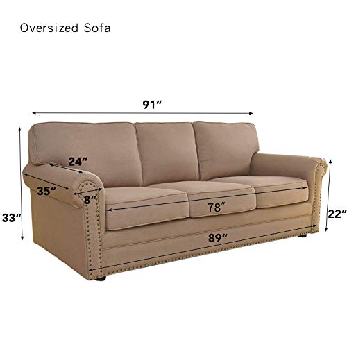 Image of Easy-Going Stretch Oversized Sofa Couch Slipcover Washable Dark Gray | 1-Piece X-large Sofa Cover Furniture Protector Couch Soft with Elastic Bottom for Kids, Polyester Spandex Jacquard Fabric