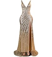 Ikerenwedding Prom Dresses Beaded Sequin Pageant Celebrity Split Evening Party Gala Gown