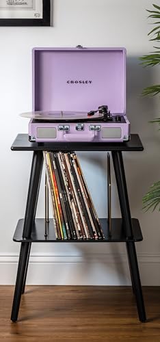 Image of Crosley CR8005F-LN Cruiser Plus Record Player, Lavender | 3-Speed Turntable, Bluetooth In / Out, Built-in Stereo Speakers, Isolated Internal Speakers Minimize Vibration