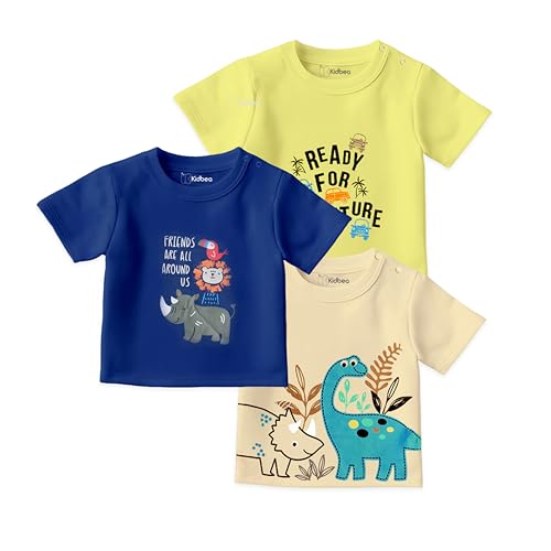 Image of Kidbea Organic Cotton T-Shirts for Boys & Girls Short Sleeve Regular Fit Festive Styles in Vibrant Colors and Patterns for Kids and Toddlers