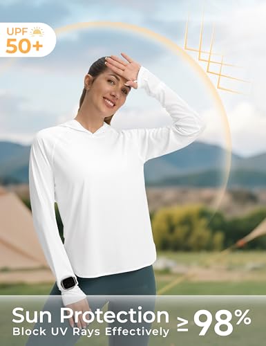 Camisa de sol para mujer UPF 50+ con capucha transpirable y protección UV total 2