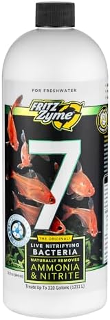 Fritz Aquatics FritzZyme 7 Live Nitrifying Bacteria Naturally Removes Amonia & Nitrite for Freshwater Fish (32-Ounce)