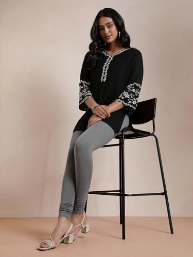 Image of TWIN BIRDS Tailored Cut and Classic Fit Super Stretchable Elastane Fabric Churidar Leggings for Women