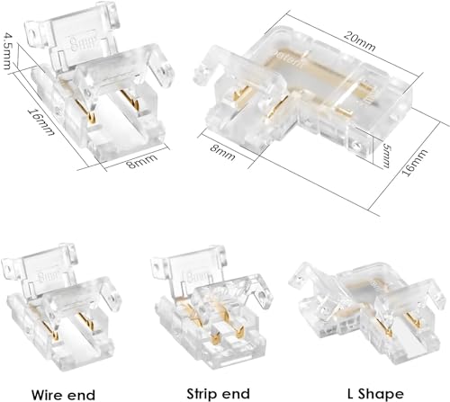ENQIMAOYI 2 Pin 8mm Mini COB LED Strip Connectors - Image 4