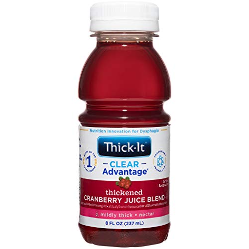 Thick-It Clear Advantage Mildly Thick Cranberry Juice, Nectar Consistency, Ready-to-Drink, Digestible Swallowing Aid, Hydration on the Go, Convenient & Ready-to-Use, 8 oz Bottle (Pack of 24)