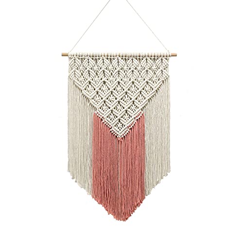 Tapisserie bohème tissée main en coton beige avec glands élégants