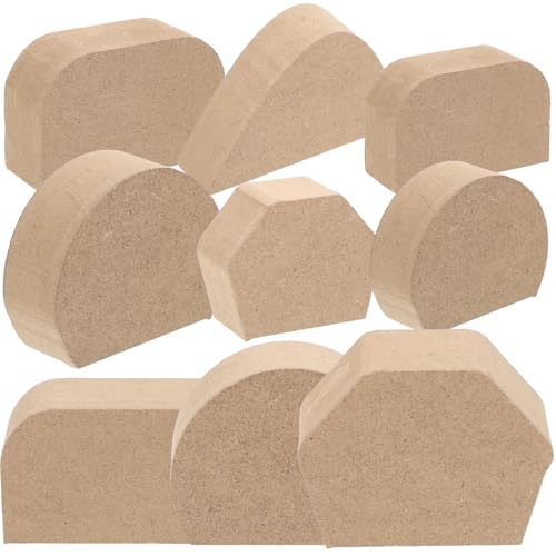 MUELODSIC Juego de 9 Moldes Manuales de Madera para Asas de Tazas de Cerámica Herramienta para Moldear Asas Accesorios para Cerámica Uso Manualidades y Creación de Tazas