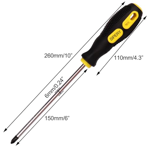 2Pcs 6 Inch PH2 Screwdriver