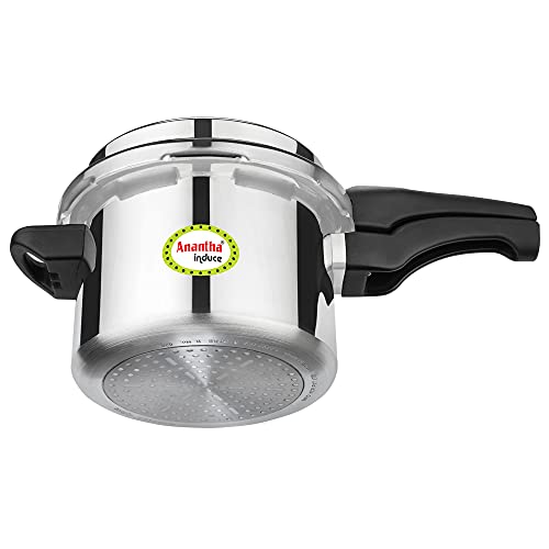 Image of ANANTHA Induce Induction Base Outer Lid Aluminium Pressure Cooker, 3 Litres (Silver)