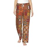 Matériau doux et confortable : fabriqué à partir de flanelle (polyester) de 240 g, ce pantalon de pyjama pour femme à imprimé géométrique marocain offre une expérience douce, agréable pour la peau et ne perd pas ses poils, assurant un maximum de confort et de détente.