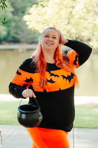 Image of CARCOS Plus Size Tops for Women Color Block Flower /Striped /Camo Crew Neck Long Sleeve Tee Shirt