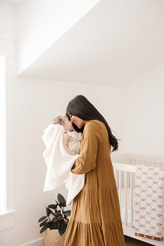 Image of Saranoni Bamboni Luxury Baby Blanket | Cozy & Soft Plush Receiving Blankets | Perfect for Girls & Infant Baby Boy Blankets | Ivory - 30 inch x 40 inch