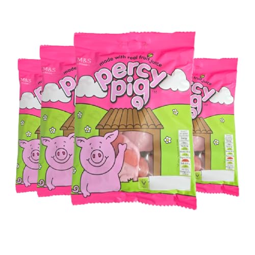 M&S Percy Pig Fruit Gums 170g Made with Real Fruit Juice Vegan (4 Pack)