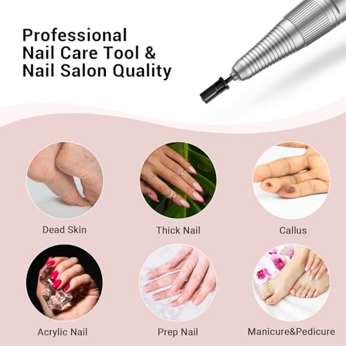 Image of MelodySusie Crystal Top Mandrel Bit for Nails, 3 /32'' Easy Off Nail Drill Bits for Sanding Bands, Suitable for Acrylic Nails Gel Manicures and Pedicures, Black