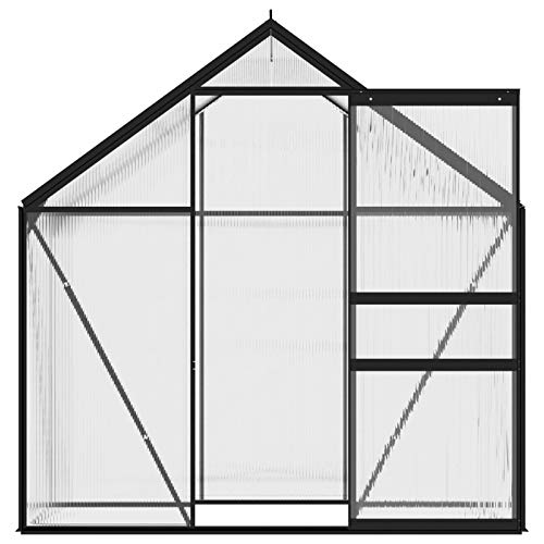 Foto von Tidyard Gewächshaus Treibhaus Tomatenhaus Gartenhaus Aufzucht Tomatengewächshaus Frühbeet Pflanzenhaus Gartenhäuschen Anthrazit Aluminium 1,33 m²