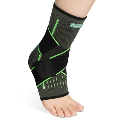 ReposeFeet Tobillera para Esguince – Soporte Tobillo con Compresión Estabilizadora Ajustable – Ideal para Recuperación y Deporte – Hombre y Mujer (L)