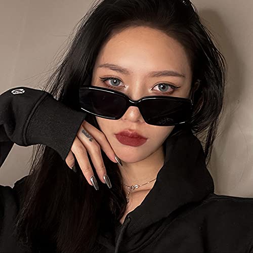 COTIA Fashion Rectangle Sunglasses Women Vintage Colorful Eyewear Men Square Champagne Gray Sun Glasses Shades UV4003