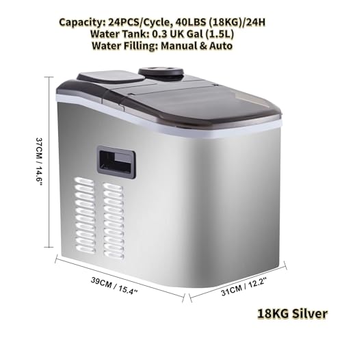 Máquina fabricadora de hielo eléctrica, automática y portátil para cubos, ideal para hogar, bar y uso en mostrador o independiente miniatura 2